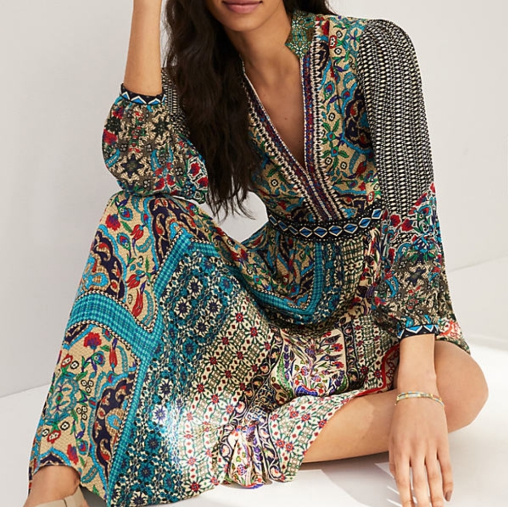 NWOT Anthropologie by Bhanuni Joyti Ronkia maxi dress size 6